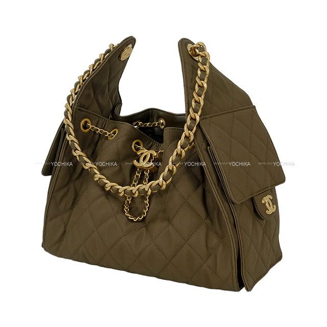 2025AW CHANEL Shoulder bag CHANEL25 Small Kaki Canvas Antique Gold HW AS5293[BRAND NEW][Authentic]