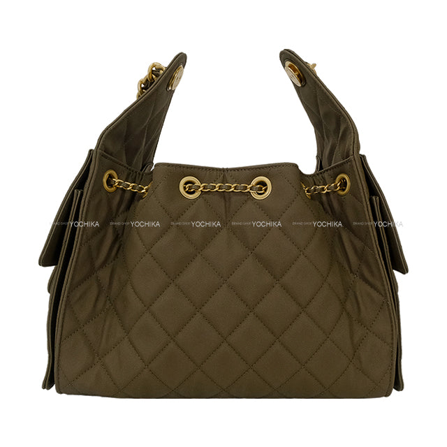 2025AW CHANEL Shoulder bag CHANEL25 Small Kaki Canvas Antique Gold HW AS5293[BRAND NEW][Authentic]