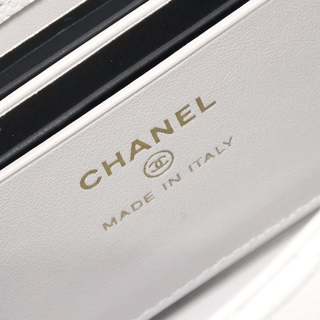 CHANEL Shoulder bag COCO Handle Mini Matelasse Light gray Graind Calf(Caviarskin) Champagne Gold HW AP4244[BRAND NEW][Authentic]