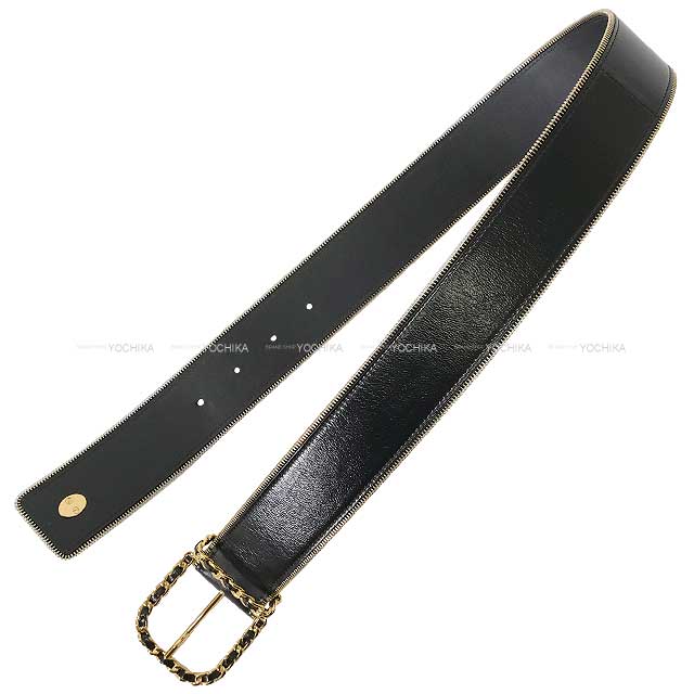 2024 AW CHANEL belt Coco mark Logo Chain Buckle zipper trim Noir (Black) Lambskin Gold HW AAA453[BRAND NEW][Authentic]
