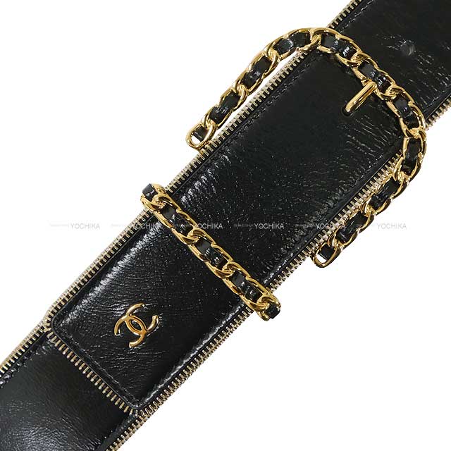 2024 AW CHANEL belt Coco mark Logo Chain Buckle zipper trim Noir (Black) Lambskin Gold HW AAA453[BRAND NEW][Authentic]