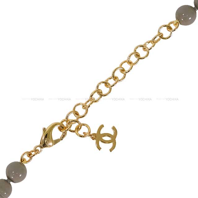 2024-2025 AW CHANEL necklace Coco mark rhinestone pearl Grey Costume pearls/strass Gold HW ABD880[BRAND NEW][Authentic]