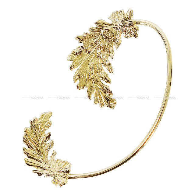 New 2025 SS CHANEL ear jewelry single Leaf Coco mark rhinestone Champagne Gold Metal /Strass Champagne Gold HW ABF695[BRAND NEW][Authentic]