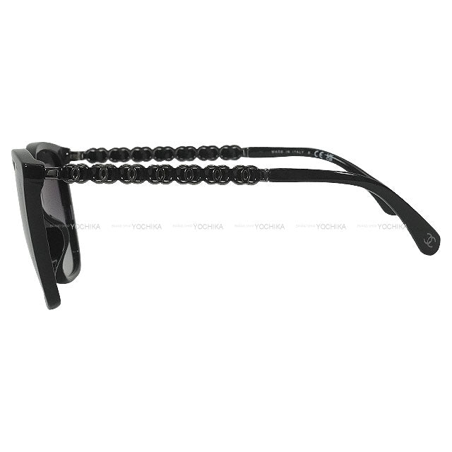 CHANEL sunglass Square Shape Coco Mark Temple Noir (Black) Acetate/Calfskin 5546QA[BRAND NEW][Authentic]