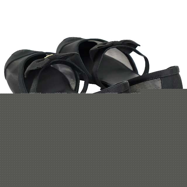 2025AW CHANEL ballet shoes(flat shoes) Mary Jane Coco mark Ribbon Flat Noir (Black) Mesh/Grosgrain #37.5c Champagne Gold HW G46701[BRAND NEW][Authentic]