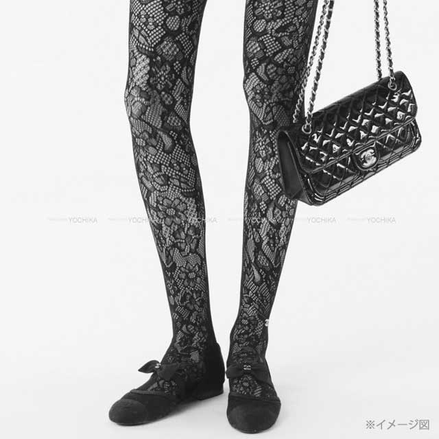 2025AW CHANEL ballet shoes(flat shoes) Mary Jane Coco mark ribbon Flat Bicolor Noir (Black)/Blanc (White) Mesh/Grosgrain #37.5c Champagne Gold HW G46701[BRAND NEW][Authentic]