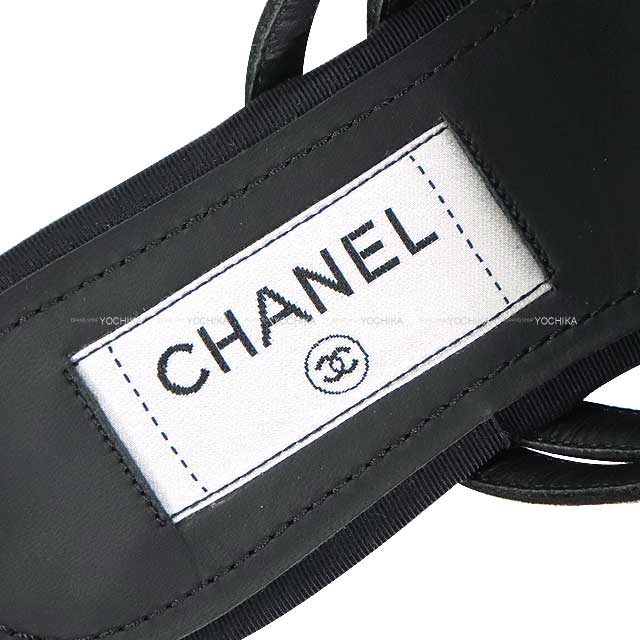 2022SS CHANEL sandals Coco mark Tong rhinestone Star Motif Noir (Black) Suede/Leather #38 Silver HW G38758[EXCELLENT][Authentic]