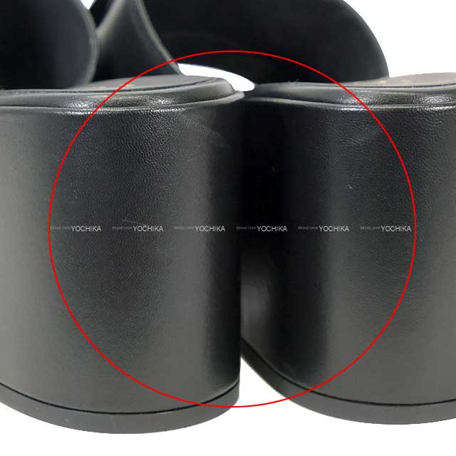 [Pre-loved] 2024 CHANEL sandals Coco mark Camelia Platform Mules Noir (Black) Lambskin #37.5c Champagne Gold HW G45498[LIKE NEW][Authentic]