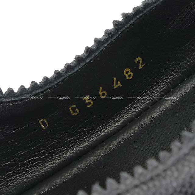 CHANEL ballet shoes(flat shoes) Flat Coco mark Mary Jane Noir (Black) Calfskin #37.5c Champagne Gold HW G36482[EXCELLENT][Authentic]