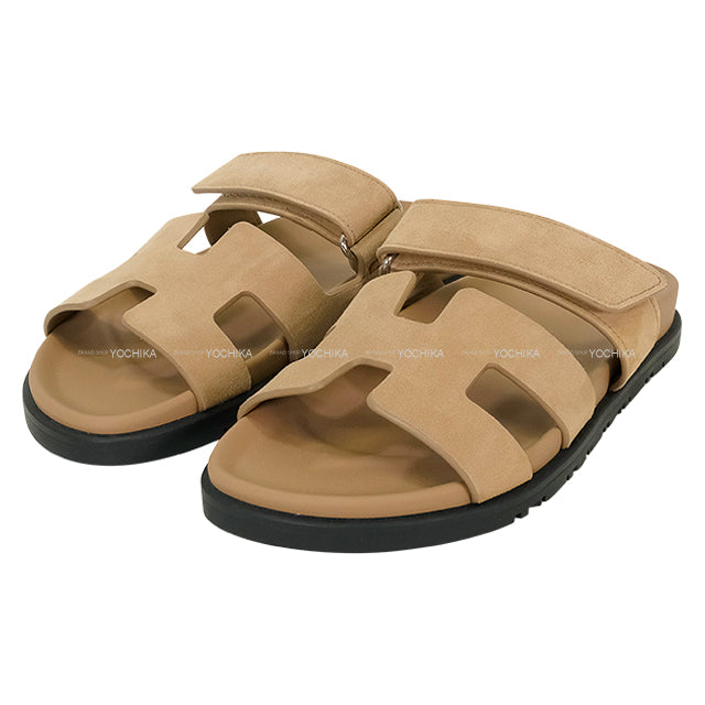 HERMES sandals Cypre Beige Sable Chevre Veroa #38[BRAND NEW][Authentic]