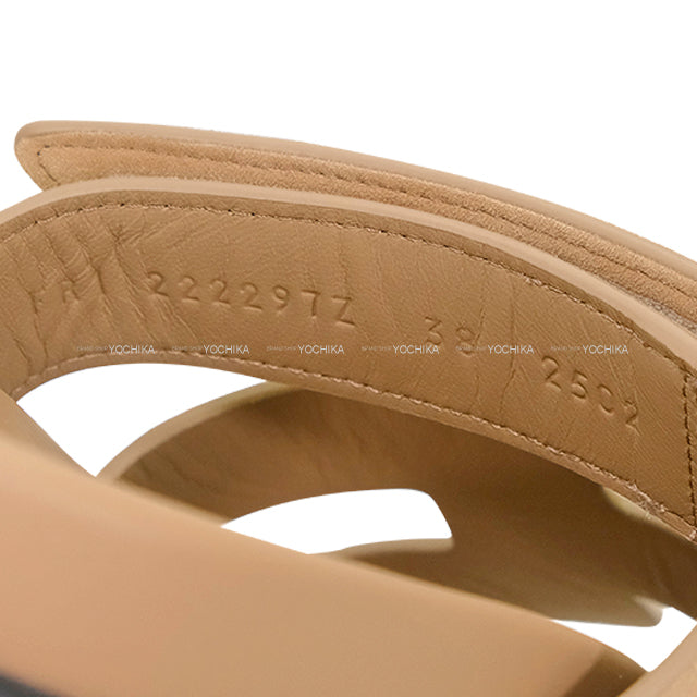 HERMES sandals Cypre Beige Sable Chevre Veroa #38[BRAND NEW][Authentic]