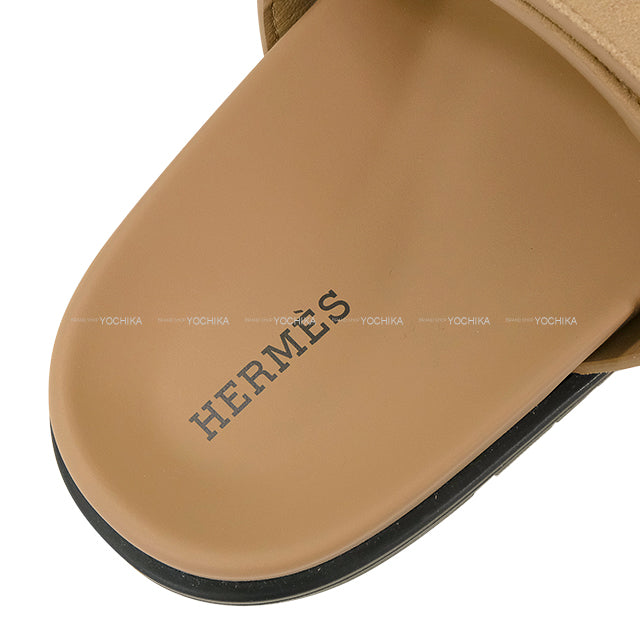 HERMES sandals Cypre Beige Sable Chevre Veroa #38[BRAND NEW][Authentic]