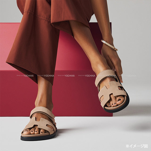 HERMES sandals Cypre Beige Sable Chevre Veroa #38[BRAND NEW][Authentic]