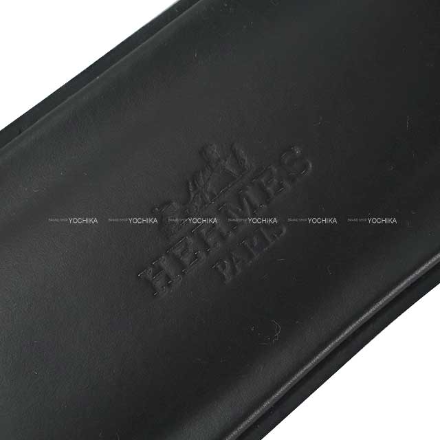 HERMES sandals Oran ARCANE Noir (Black) Chevre Veroa/Strass #37.5[EXCELLENT][Authentic]