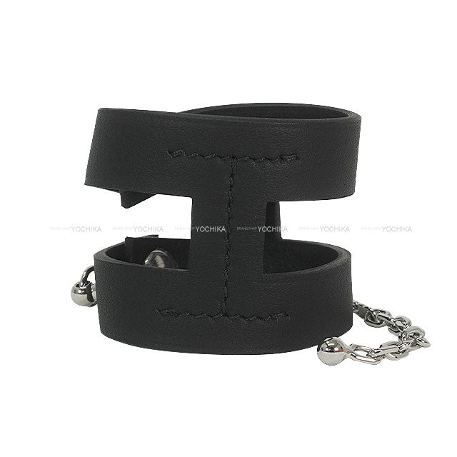 HERMES glove Glove Holder Koala Chain Noir (Black) Veau Swift Silver HW[EXCELLENT][Authentic]
