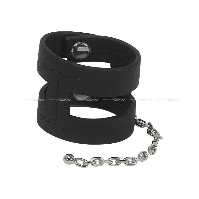 HERMES glove Glove Holder Koala Chain Noir (Black) Veau Swift Silver HW[EXCELLENT][Authentic]