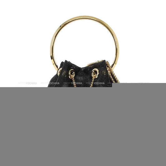 2025 JIMMY CHOO Shoulder bag Drawstring Chain Bon Bon Noir (Black) Mesh Gold HW[BRAND NEW][Authentic]