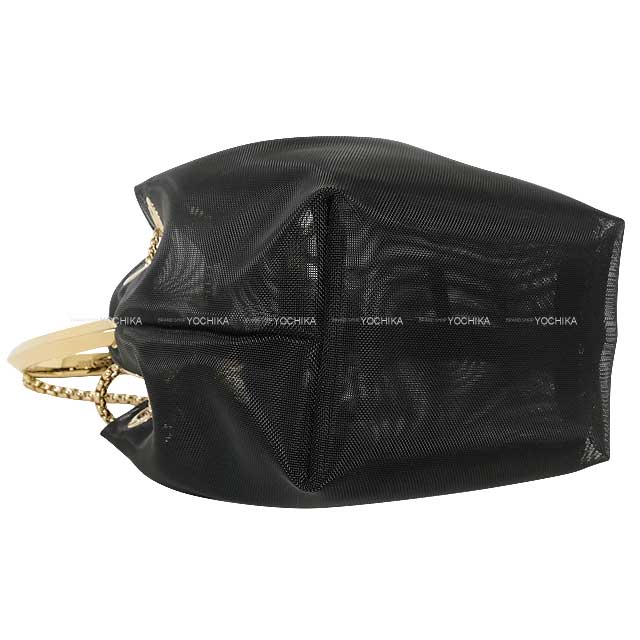2025 JIMMY CHOO Shoulder bag Drawstring Chain Bon Bon Noir (Black) Mesh Gold HW[BRAND NEW][Authentic]