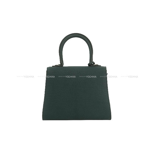 2024 AW Limited Delvaux Handbag Brillon mini Japan Limited Bicolor Pine/Night Sky Derby grain calf-leather Silver HW[EXCELLENT][Authentic]