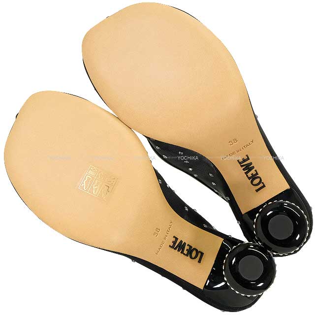 2023AW LOEWE pumps Toy 90 Heel Embellished Rhinestone Dot Noir (Black) Mesh #38 L814S01XA2[EXCELLENT][Authentic]