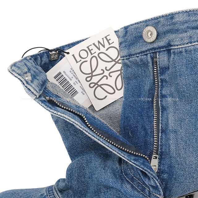 2025SS LOEWE boots Toy Panta 90 ankle bootie Blue Washed Denim #38 Antique Silver HW /Mat Silver HW LLST285X04[BRAND NEW][Authentic]