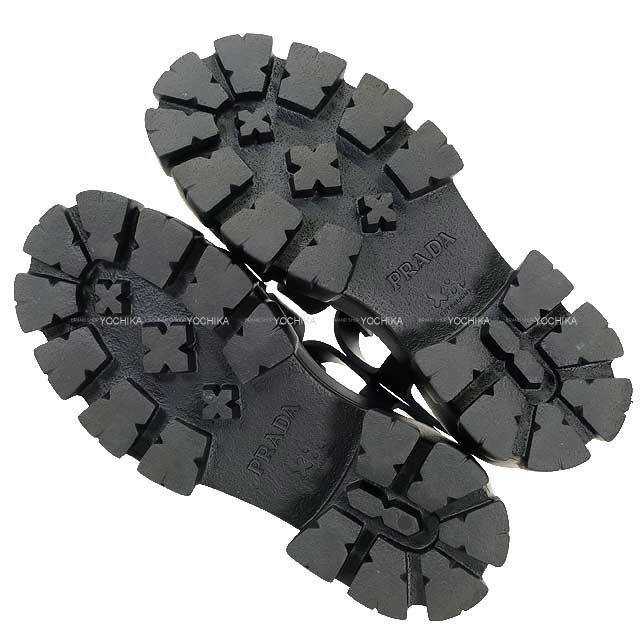 2022SS PRADA sandals Monolith rubber Double-soled Noir (Black) Polyurethane #38 Silver HW 2X3083[EXCELLENT][Authentic]