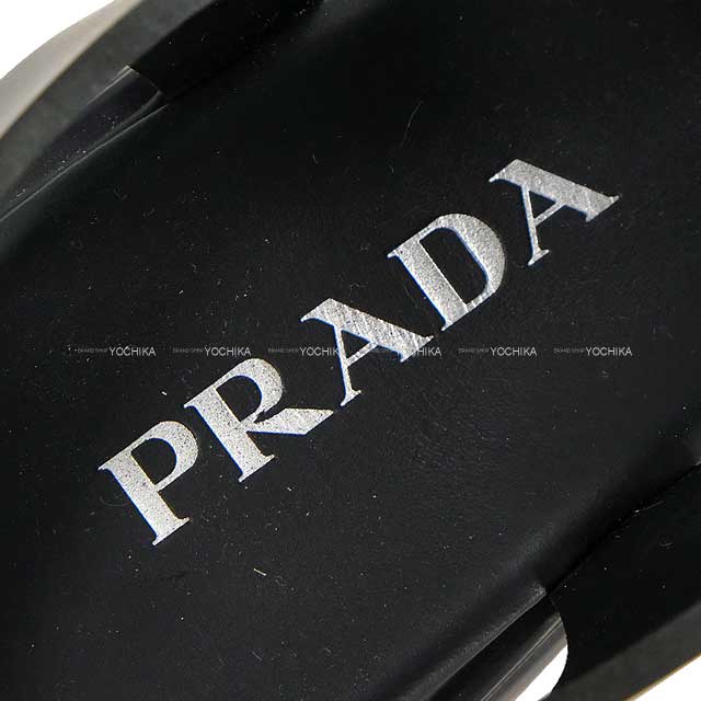 2022SS PRADA sandals Monolith rubber Double-soled Noir (Black) Polyurethane #38 Silver HW 2X3083[EXCELLENT][Authentic]