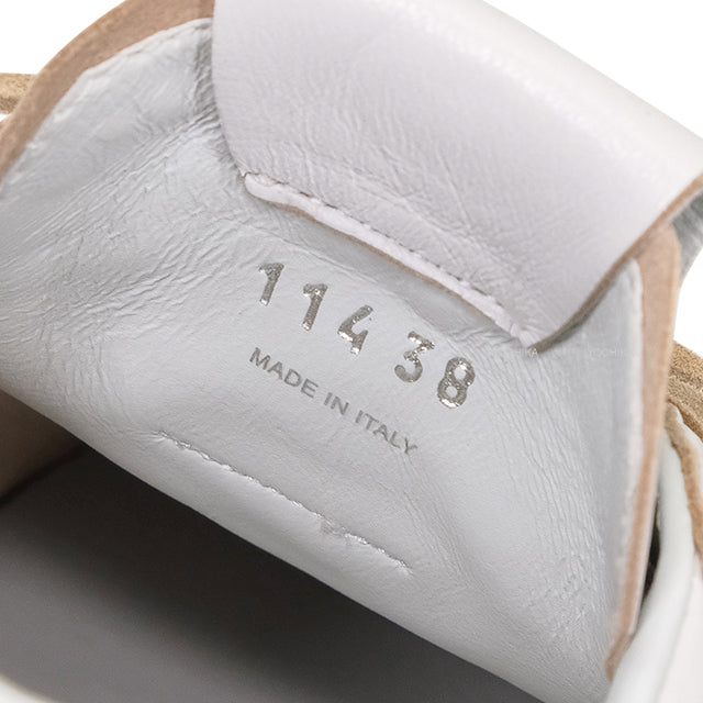 Miu Miu sneakers Plume Bleached Two-Tone Cord Shoes with Shoelaces Blanc (White)/Brown Nappa Leather #38 5E114E[BRAND NEW][Authentic]