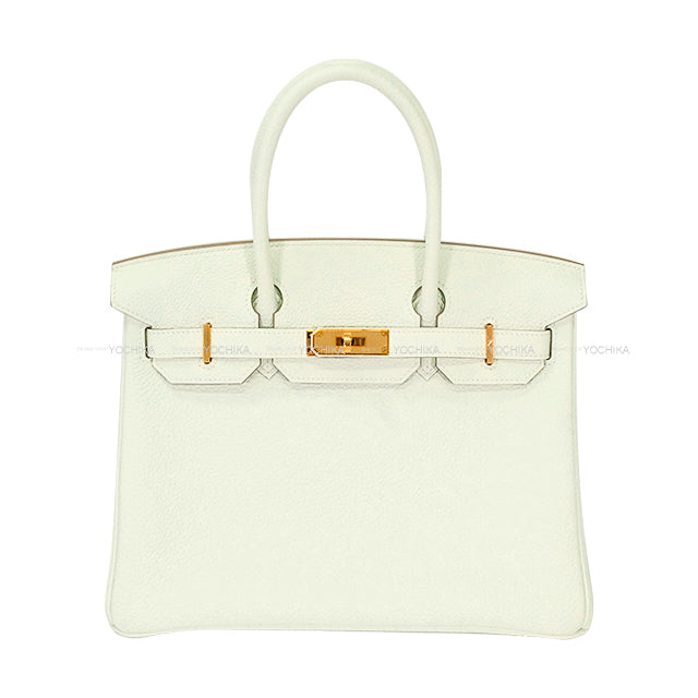 HERMES Handbag Birkin30 Special order HSS Mushroom/Lime Veau Togo Rose Gold HW Stamp B[EXCELLENT][Authentic]