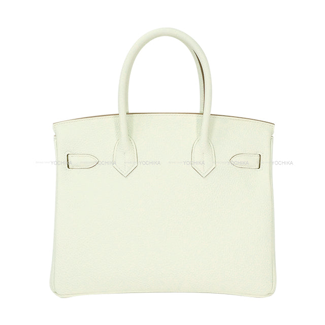 HERMES Handbag Birkin30 Special order HSS Mushroom/Lime Veau Togo Rose Gold HW Stamp B[EXCELLENT][Authentic]