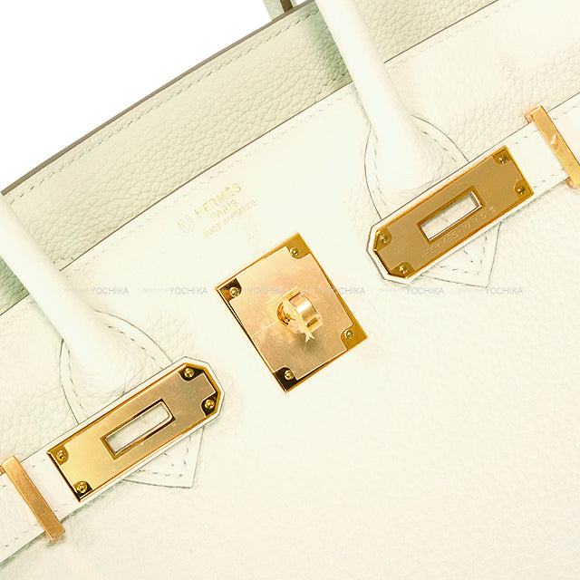 HERMES Handbag Birkin30 Special order HSS Mushroom/Lime Veau Togo Rose Gold HW Stamp B[EXCELLENT][Authentic]