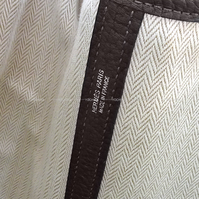 HERMES tote bag Garden Party 36 PM All Leather Dark Bronze Veau Negonda Silver HW Stamp K[BRAND NEW][Authentic]