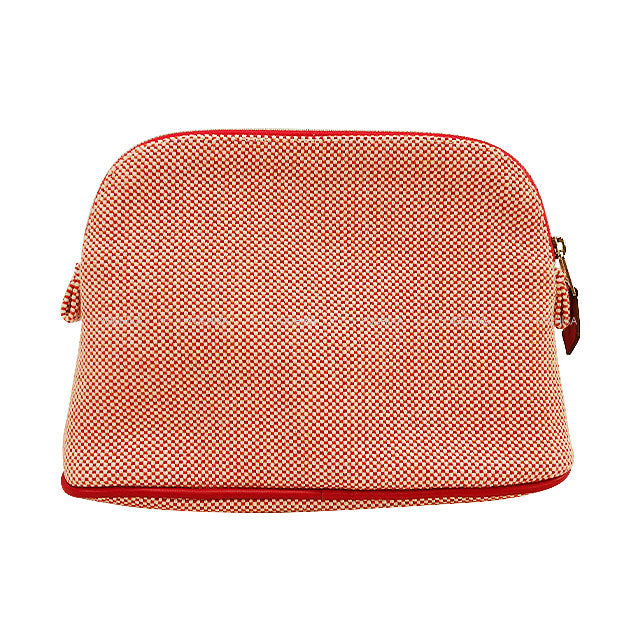 HERMES Pouch Bolide Pouch Crazy H Mini Orange/Framboise Toile H Silver HW[EXCELLENT][Authentic]