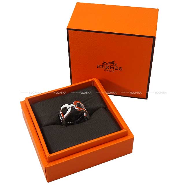 HERMES ring Ever Chaine D'ancre MM Silver Silver925 (SV925 Ag925) #58 Silver HW[EXCELLENT][Authentic]