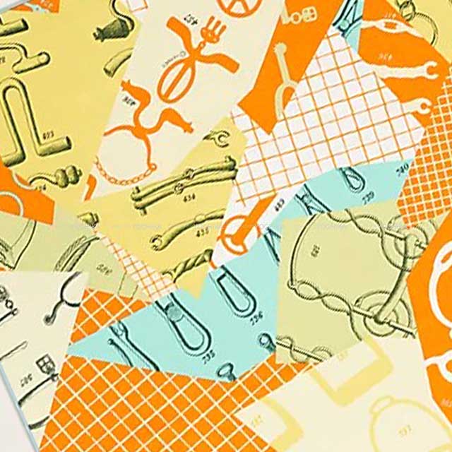 2023SS HERMES scarf Carre 70 Les Petit Papier'd Joune/Multicolor Silk100%[EXCELLENT][Authentic]