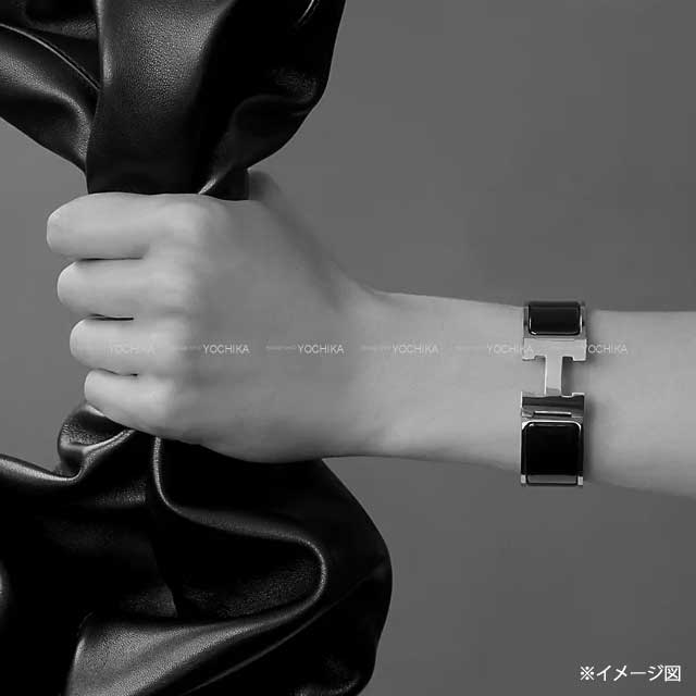 HERMES bracelet Clic-Clac H PM Noir (Black) Enamel Lacquer/Enamel Gold Plated Gold HW[EXCELLENT][Authentic]