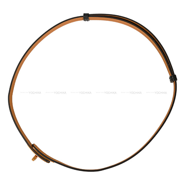 [Pre-loved] HERMES belt Kelly Belt 18 Noir (Black) Veau Epsom Rose Gold HW Stamp X[LIKE NEW][Authentic]