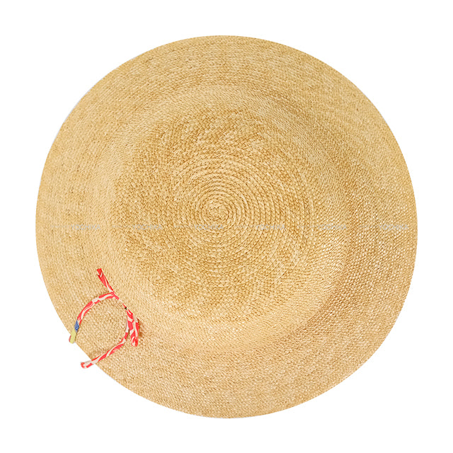 HERMES Straw Silk Ribbon Naturel/Red Pile[EXCELLENT][Authentic]
