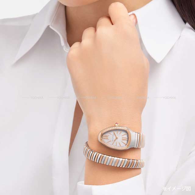[Pre-loved] BVLGARI Watches Serpenti Tubogas Combo Quartz #S Stainless steel/Au750/Diamond SP35C6SPGD 1T[LIKE NEW][Authentic]