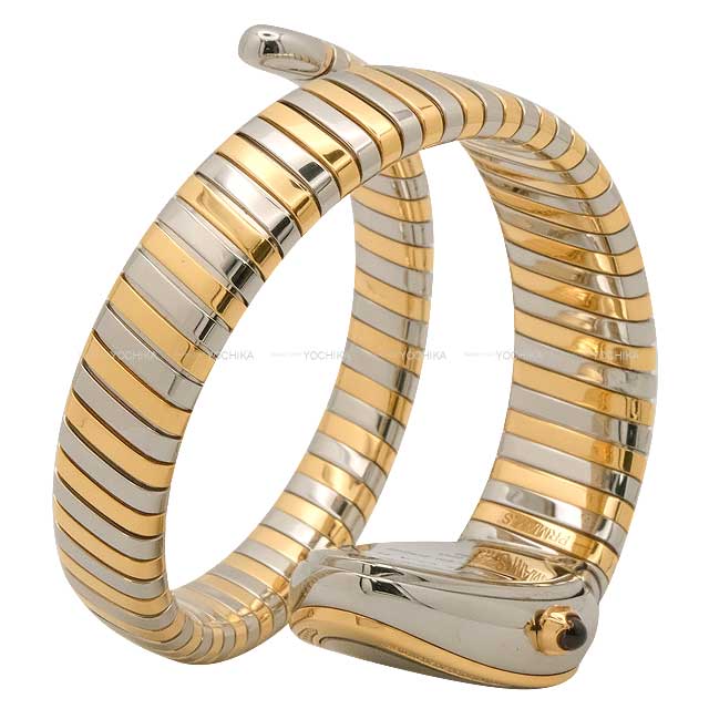 [Pre-loved] BVLGARI Watches Serpenti Tubogas Combo Quartz #S Stainless steel/Au750/Diamond SP35C6SPGD 1T[LIKE NEW][Authentic]