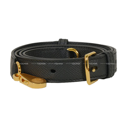 HERMES shoulder strap Bandouliere A Strap 20mm Noir (Black) Veau Epsom Gold HW Stamp K[BRAND NEW][Authentic]