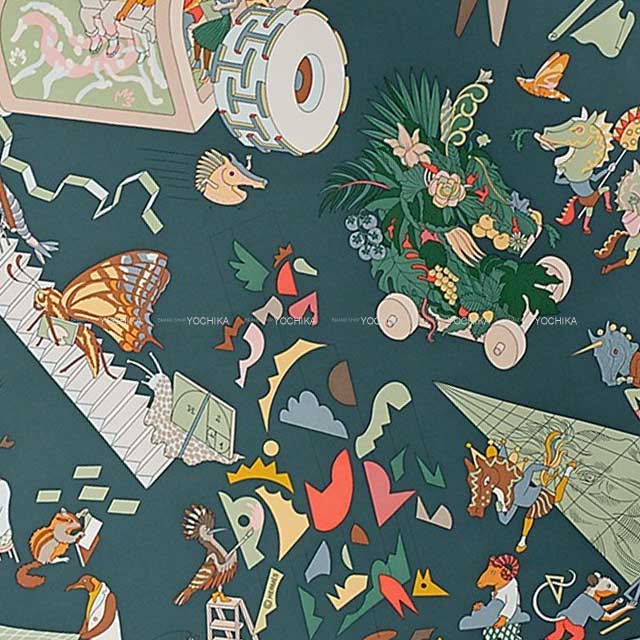 2025AW HERMES scarf Carre 90 ACADEMIA HPPICA Noir (Black)/Ardoise//Rose Poodle Silk100%[BRAND NEW][Authentic]