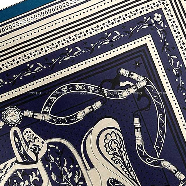 2025SS HERMES scarf Carre 140 Festival Des Amazones Bandana Marine/Natural/Black Cashmere70% / Silk30%[BRAND NEW][Authentic]