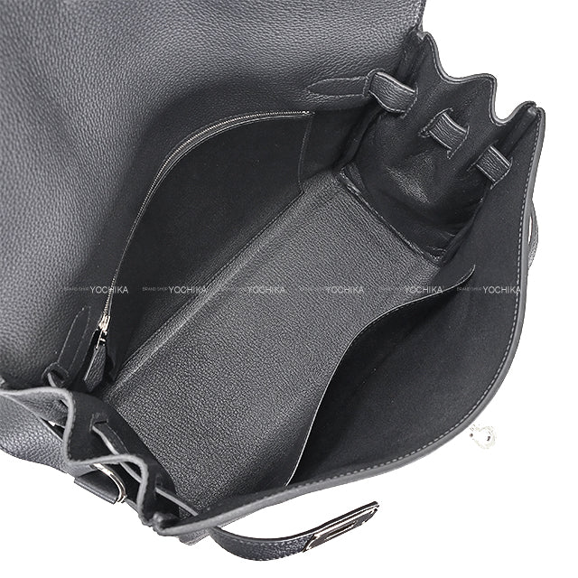 HERMES Shoulder bag Kelly Messenger 32 GM Noir (Black) Veau Togo Silver HW Stamp K[BRAND NEW][Authentic]