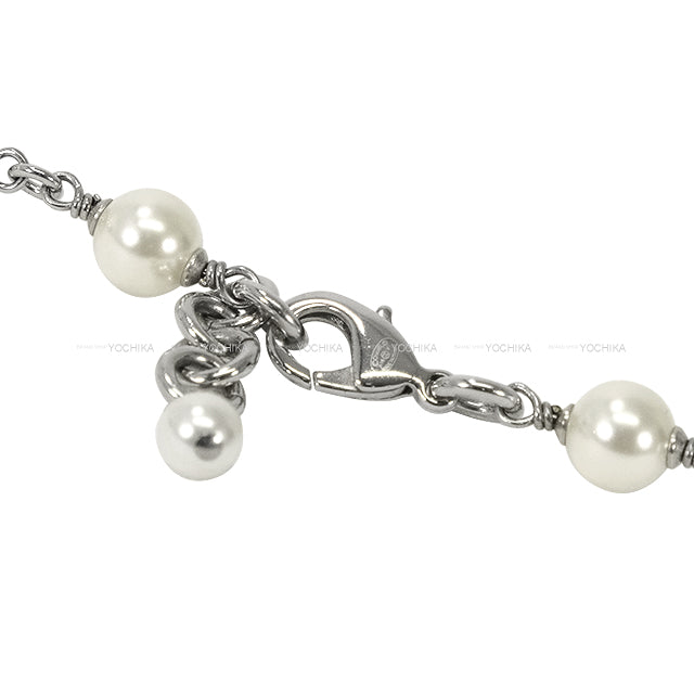 [Pre-loved] CHANEL necklace Long Pearl COCO Rhinestone Silver Fake Pearl /Rhinestone Silver HW A36121[USED SA][Authentic]