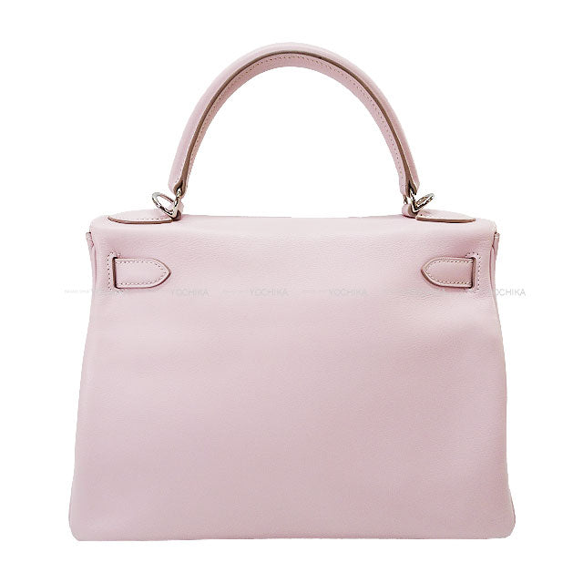 [Pre-loved] HERMES Shoulder bag Kelly28 Retourne Strap is missing Rose Dragee Veau Swift Silver HW Stamp □L[USED SA][Authentic]