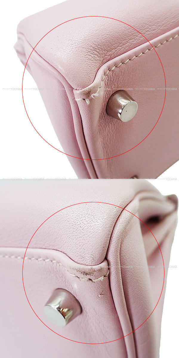 [Pre-loved] HERMES Shoulder bag Kelly28 Retourne Strap is missing Rose Dragee Veau Swift Silver HW Stamp □L[USED SA][Authentic]