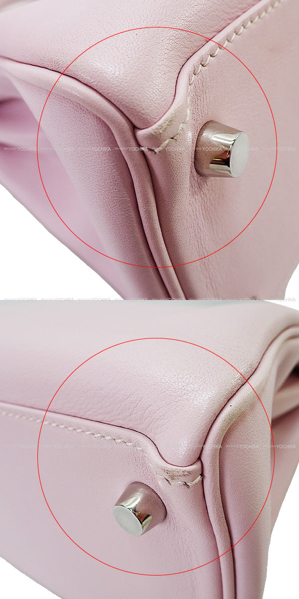 [Pre-loved] HERMES Shoulder bag Kelly28 Retourne Strap is missing Rose Dragee Veau Swift Silver HW Stamp □L[USED SA][Authentic]