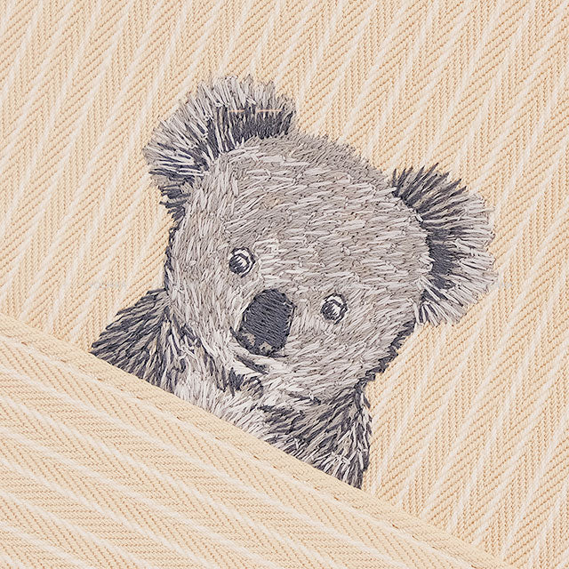 HERMES Pouch Bolide Pouch 31 GM Baby Line passe passe Koala BLEUET Stripe Cotton Silver HW[BRAND NEW][Authentic]