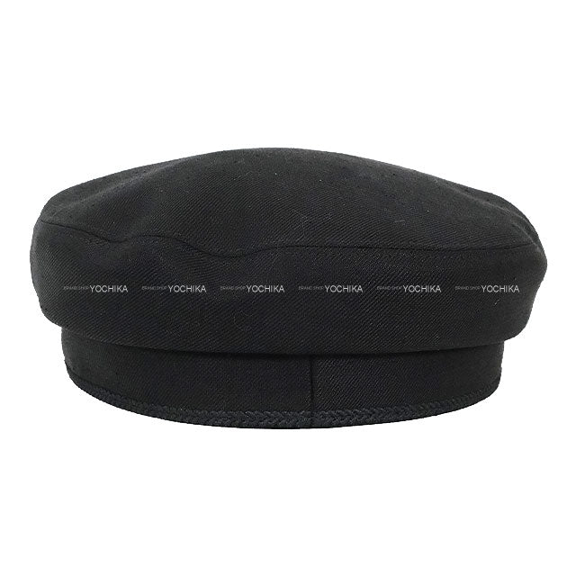 [Pre-loved] HERMES Casquette Hats Casquette Cabourg #58 Noir (Black) Linen Silver HW[LIKE NEW][Authentic]